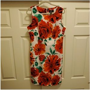 Ronni Nicole vibrant Red floral sheath dress
